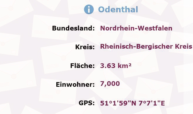 1 Postleitzahl in Odenthal, Nordrhein-Westfalen