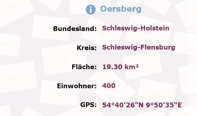 1 Postleitzahl in Oersberg, Schleswig-Holstein