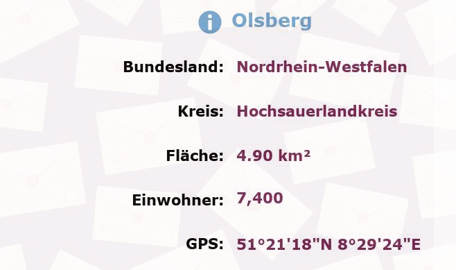 1 Postleitzahl in Olsberg, Nordrhein-Westfalen