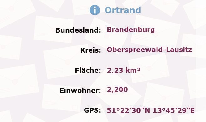 1 Postleitzahl in Ortrand, Brandenburg