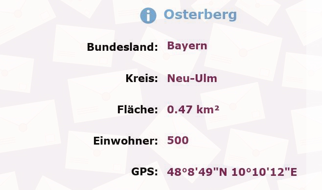 1 Postleitzahl in Osterberg, Bayern