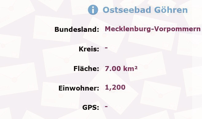 1 Postleitzahl in Ostseebad Göhren, Mecklenburg-Vorpommern