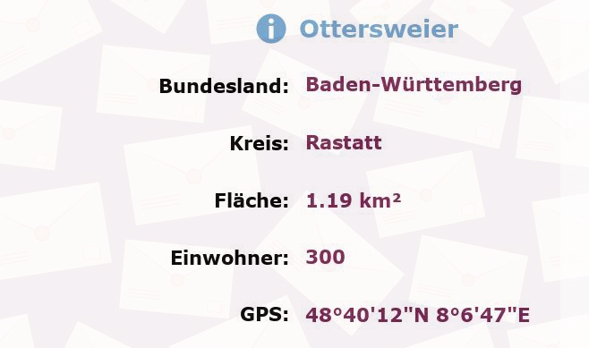 1 Postleitzahl in Ottersweier, Baden-Württemberg