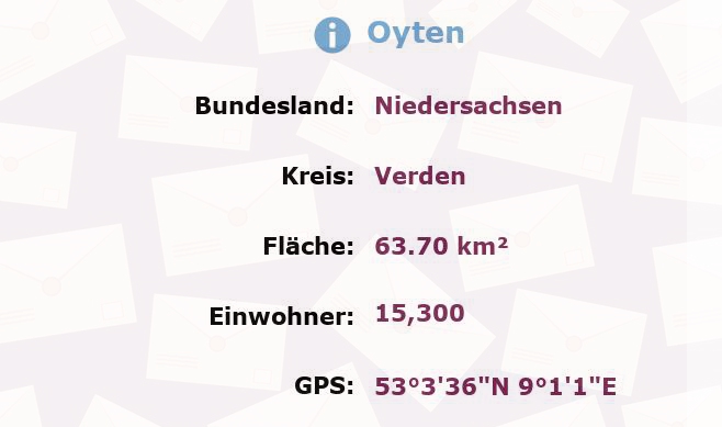 1 Postleitzahl in Oyten, Niedersachsen