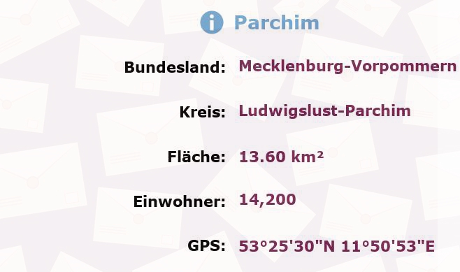 1 Postleitzahl in Parchim, Mecklenburg-Vorpommern