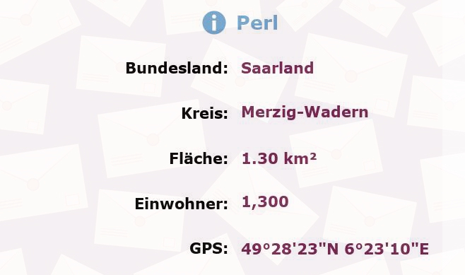 1 Postleitzahl in Perl, Saarland