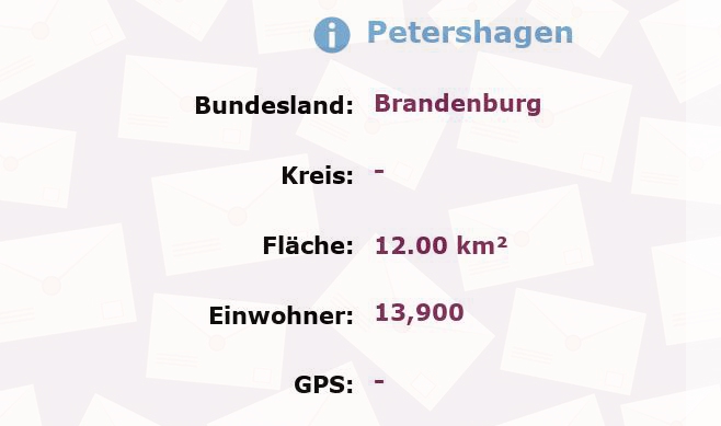 1 Postleitzahl in Petershagen, Brandenburg