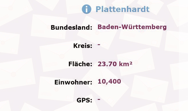 1 Postleitzahl in Plattenhardt, Baden-Württemberg