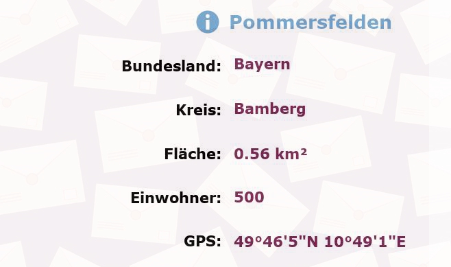 1 Postleitzahl in Pommersfelden, Bayern