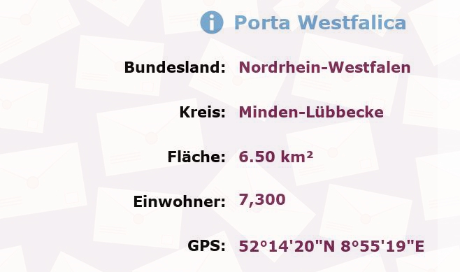 1 Postleitzahl in Porta Westfalica, Nordrhein-Westfalen