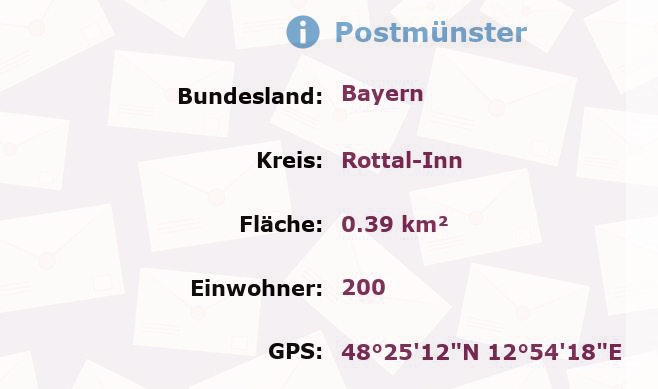 1 Postleitzahl in Postmünster, Bayern