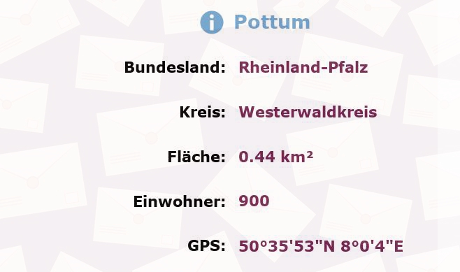 1 Postleitzahl in Pottum, Rheinland-Pfalz