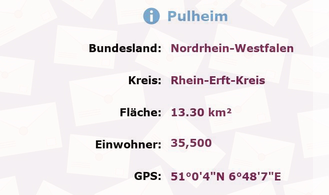 1 Postleitzahl in Pulheim, Nordrhein-Westfalen