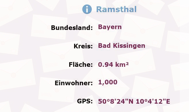 1 Postleitzahl in Ramsthal, Bayern