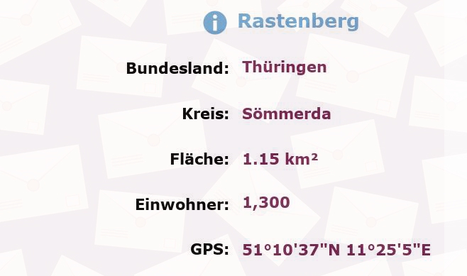 1 Postleitzahl in Rastenberg, Thüringen