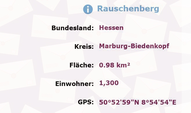 1 Postleitzahl in Rauschenberg, Hessen