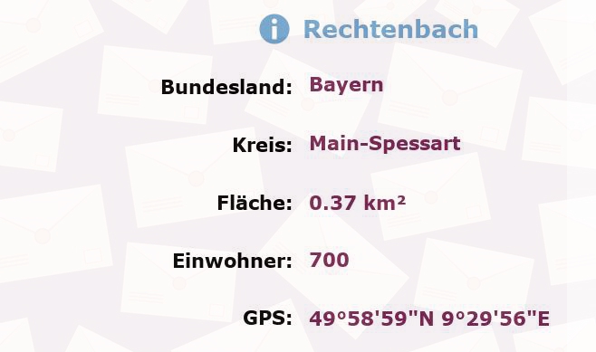 1 Postleitzahl in Rechtenbach, Bayern