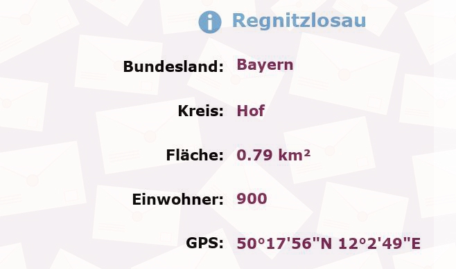 1 Postleitzahl in Regnitzlosau, Bayern