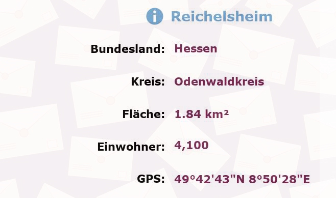 1 Postleitzahl in Reichelsheim, Hessen