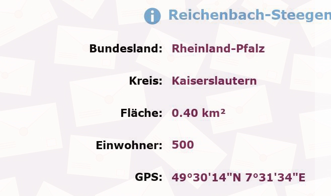 1 Postleitzahl in Reichenbach-Steegen, Rheinland-Pfalz