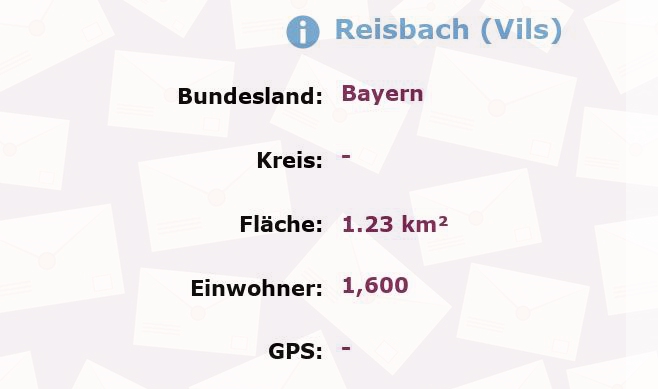 1 Postleitzahl in Reisbach (Vils), Bayern