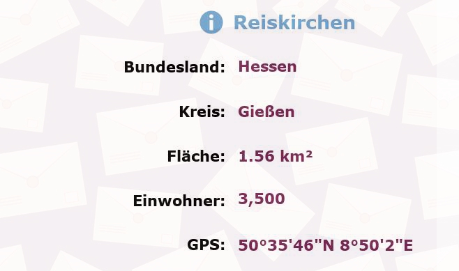 1 Postleitzahl in Reiskirchen, Hessen