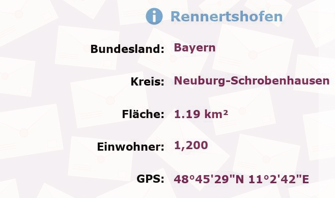 1 Postleitzahl in Rennertshofen, Bayern