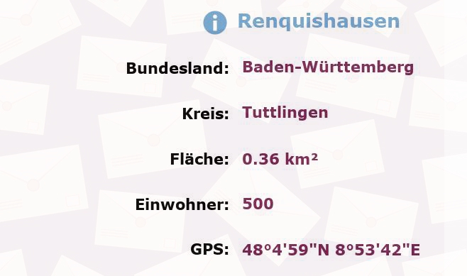 1 Postleitzahl in Renquishausen, Baden-Württemberg