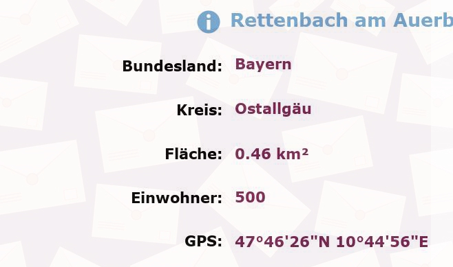 1 Postleitzahl in Rettenbach am Auerberg, Bayern