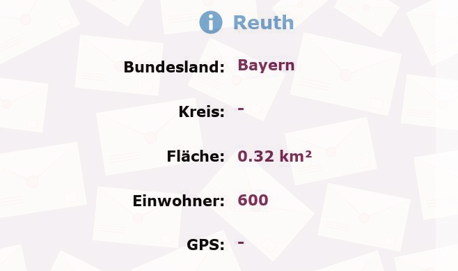 1 Postleitzahl in Reuth, Bayern