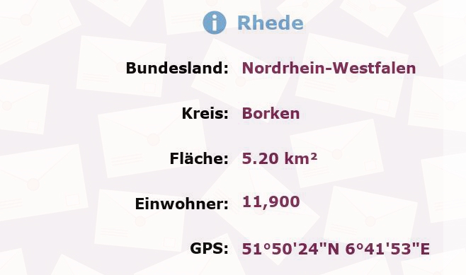 1 Postleitzahl in Rhede, Nordrhein-Westfalen