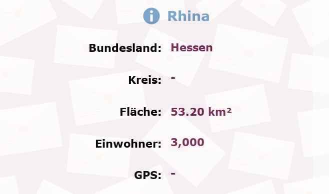 1 Postleitzahl in Rhina, Hessen