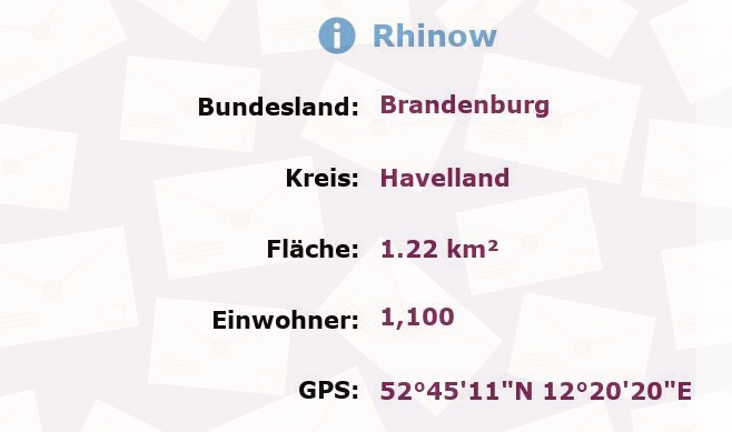 1 Postleitzahl in Rhinow, Brandenburg