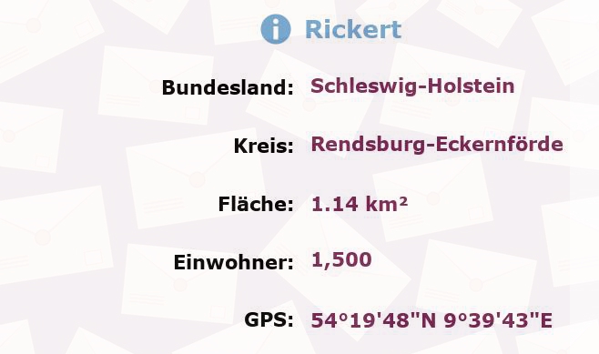 1 Postleitzahl in Rickert, Schleswig-Holstein