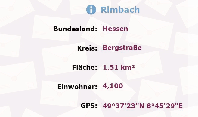 1 Postleitzahl in Rimbach, Hessen