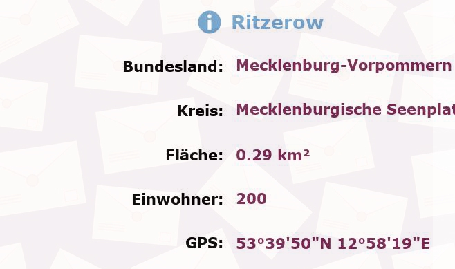 1 Postleitzahl in Ritzerow, Mecklenburg-Vorpommern