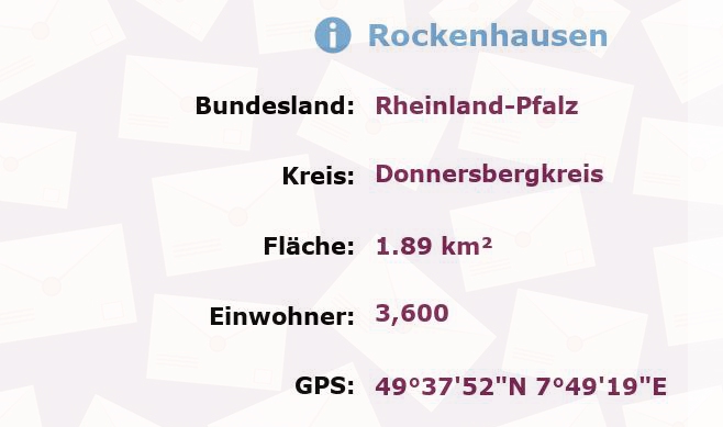 1 Postleitzahl in Rockenhausen, Rheinland-Pfalz