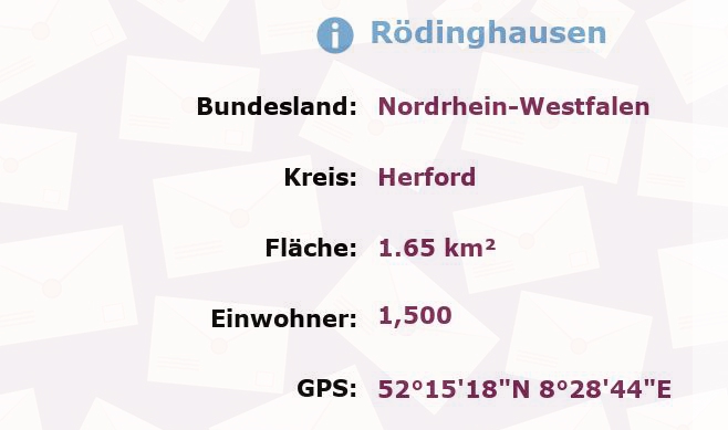 1 Postleitzahl in Rödinghausen, Nordrhein-Westfalen