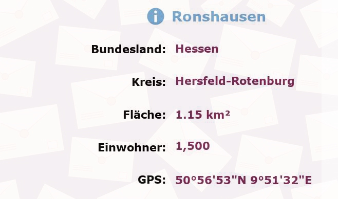 1 Postleitzahl in Ronshausen, Hessen