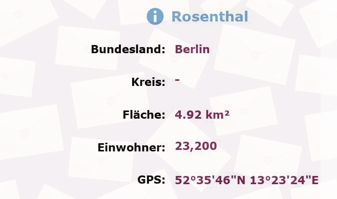 1 Postleitzahl in Rosenthal, Berlin