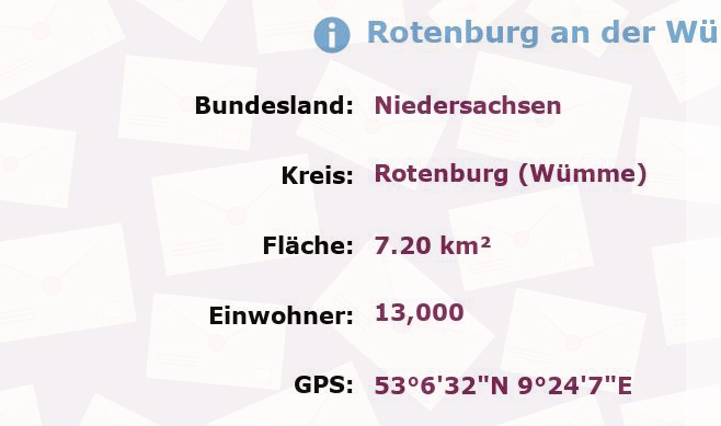 1 Postleitzahl in Rotenburg an der Wümme, Niedersachsen