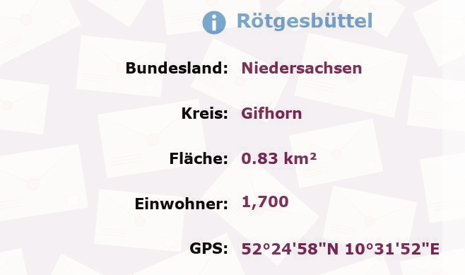 1 Postleitzahl in Rötgesbüttel, Niedersachsen