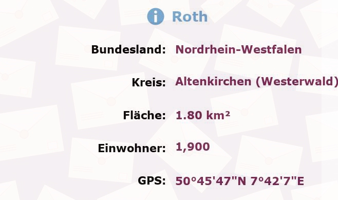 1 Postleitzahl in Roth, Nordrhein-Westfalen