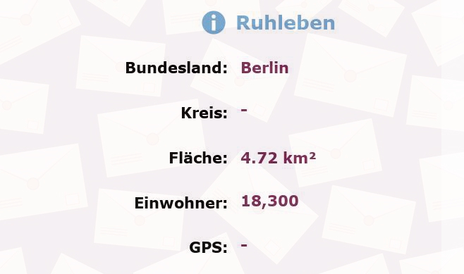 1 Postleitzahl in Ruhleben, Berlin