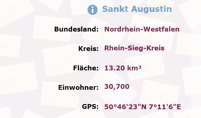 1 Postleitzahl in Sankt Augustin, Nordrhein-Westfalen