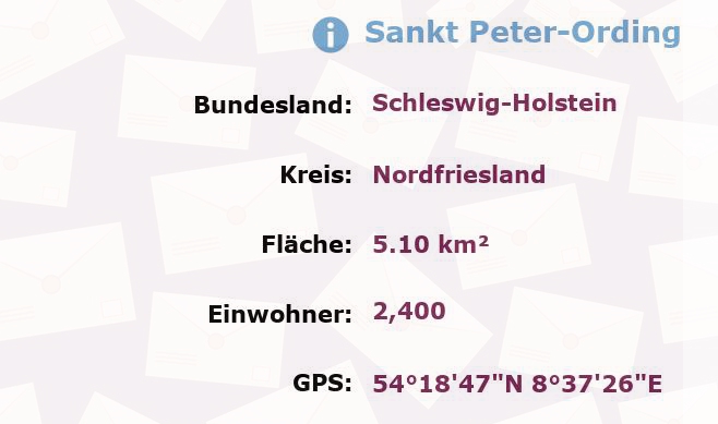 1 Postleitzahl in Sankt Peter-Ording, Schleswig-Holstein