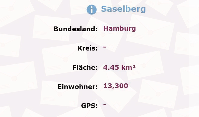 1 Postleitzahl in Saselberg, Hamburg