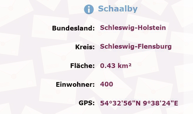 1 Postleitzahl in Schaalby, Schleswig-Holstein