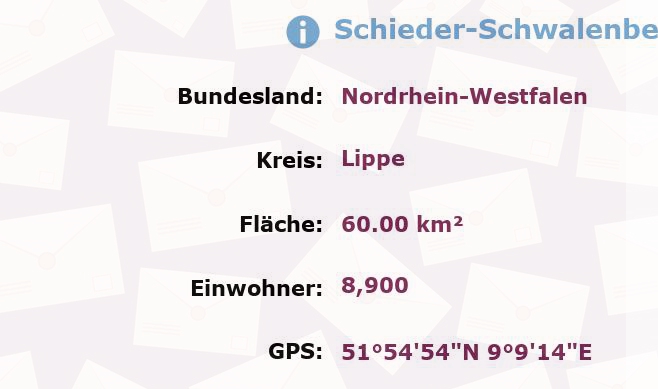 1 Postleitzahl in Schieder-Schwalenberg, Nordrhein-Westfalen