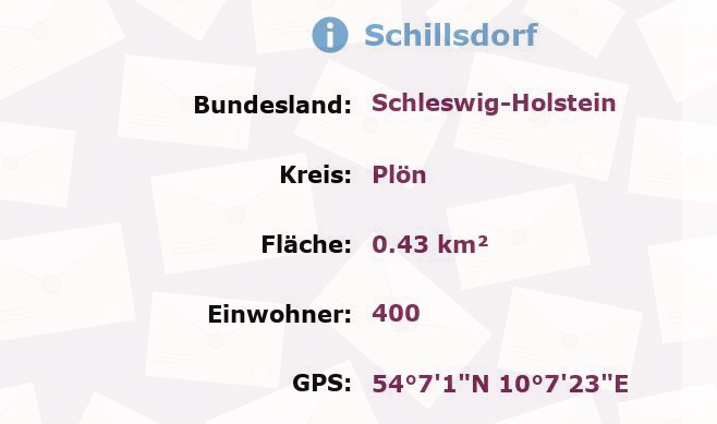 1 Postleitzahl in Schillsdorf, Schleswig-Holstein